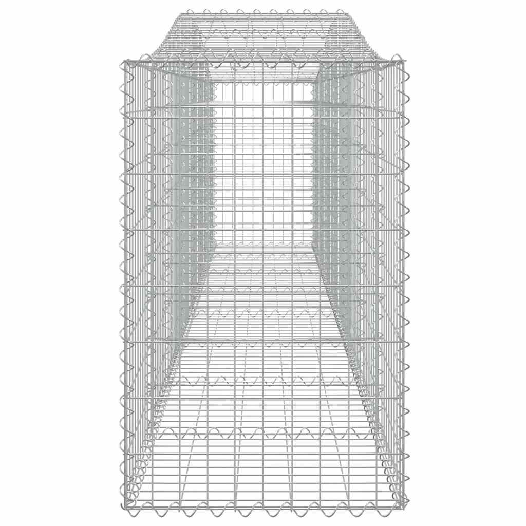 Gabionen mit Hochbogen 7 Stk. 400x50x80/100cm Verzinktes Eisen