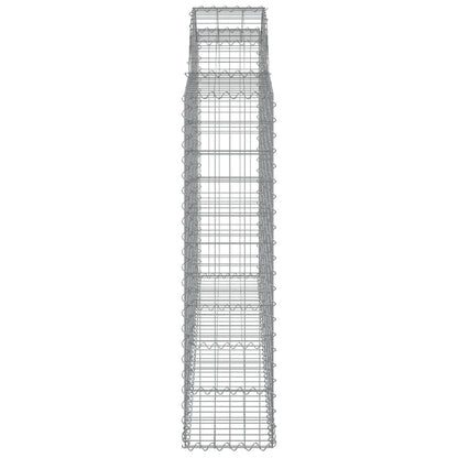 Gabionen mit Hochbogen 4 Stk. 200x30x120/140cm Verzinktes Eisen