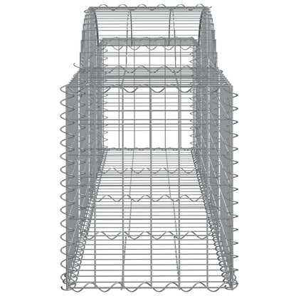 Gabionen mit Hochbogen 13 Stk. 200x50x60/80 cm Verzinktes Eisen