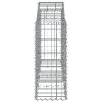 Gabionen mit Hochbogen 9 Stk. 200x50x100/120cm Verzinktes Eisen