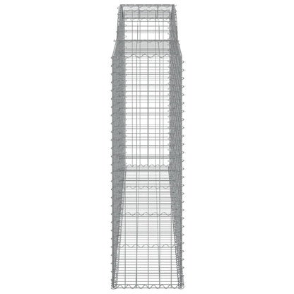 Gabionen mit Hochbogen 4 Stk. 300x50x160/180cm Verzinktes Eisen