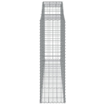 Gabionen mit Hochbogen 5 Stk. 300x50x160/180cm Verzinktes Eisen