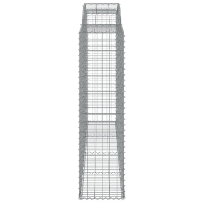 Gabionen mit Hochbogen 4 Stk. 300x50x180/200cm Verzinktes Eisen