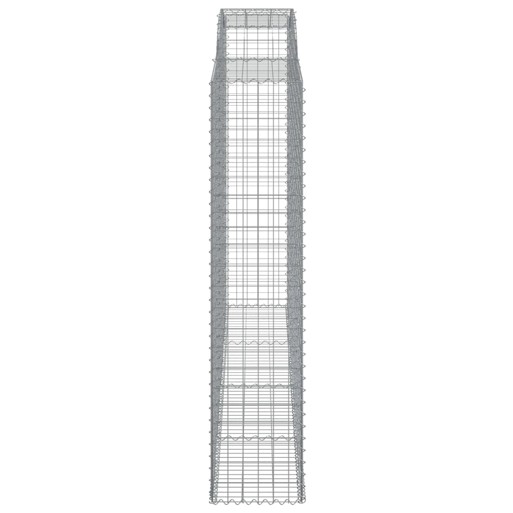 Gabionen mit Hochbogen 8 Stk. 300x50x220/240cm Verzinktes Eisen