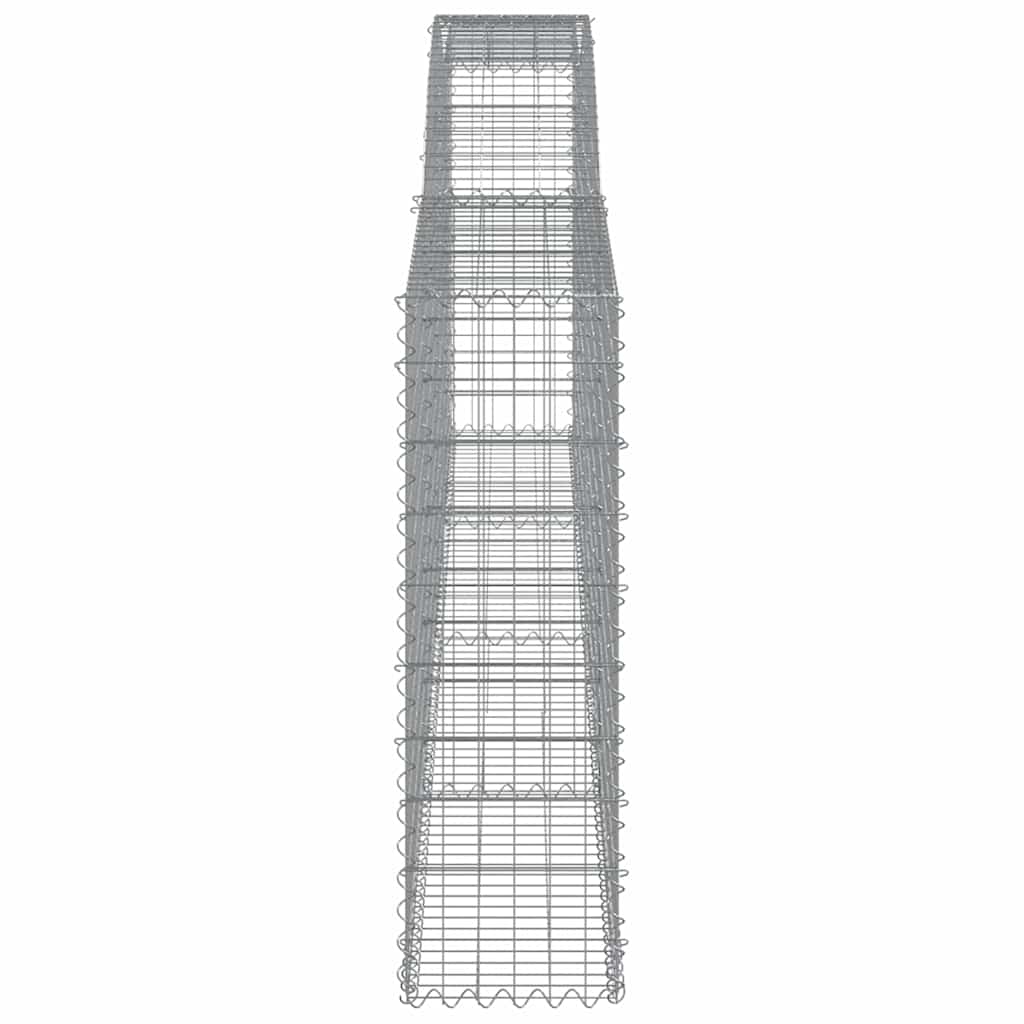 Gabionen mit Hochbogen 8 Stk. 400x30x100/120cm Verzinktes Eisen