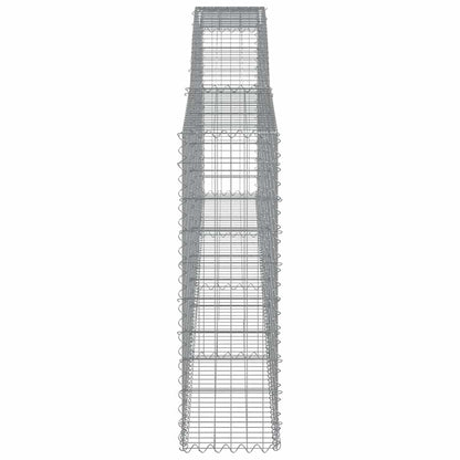 Gabionen mit Hochbogen 8 Stk. 400x30x100/120cm Verzinktes Eisen