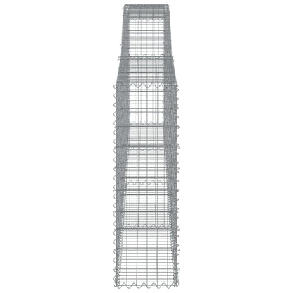 Gabionen mit Hochbogen 15Stk. 400x30x100/120cm Verzinktes Eisen