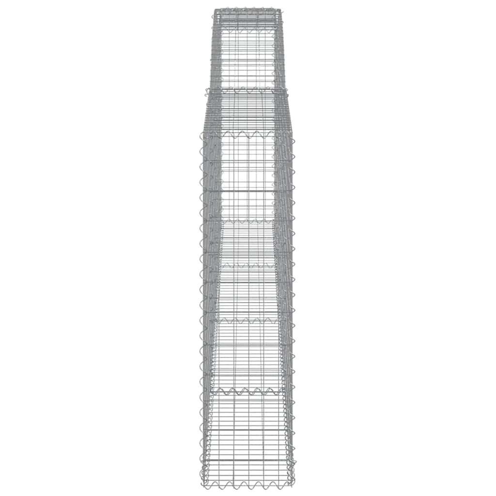 Gabionen mit Hochbogen 9 Stk. 400x30x120/140cm Verzinktes Eisen