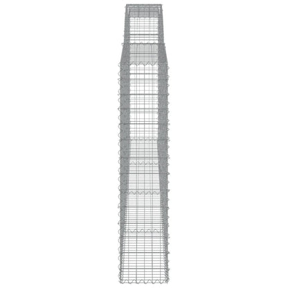 Gabionen mit Hochbogen 5 Stk. 400x30x140/160cm Verzinktes Eisen