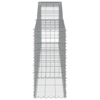 Gabionen mit Hochbogen 2 Stk. 400x50x100/120cm Verzinktes Eisen