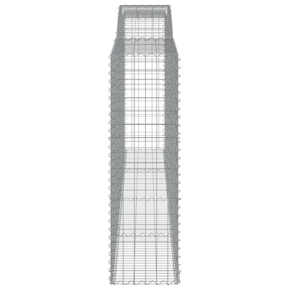Gabionen mit Hochbogen 5 Stk. 400x50x160/180cm Verzinktes Eisen