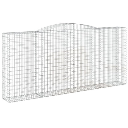 Gabionen mit Hochbogen 7 Stk. 400x50x180/200cm Verzinktes Eisen