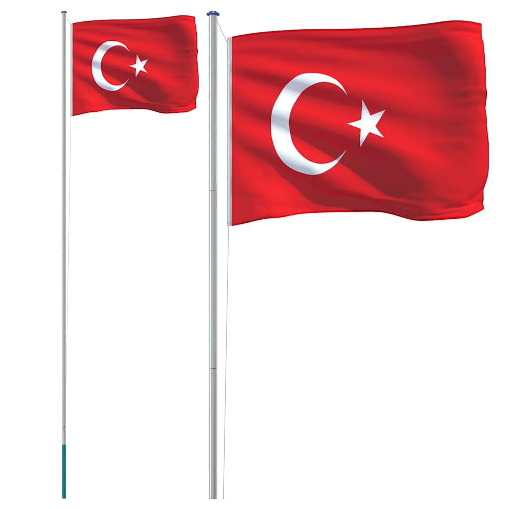 Flagge der Türkei mit Mast 6,08 m Aluminium