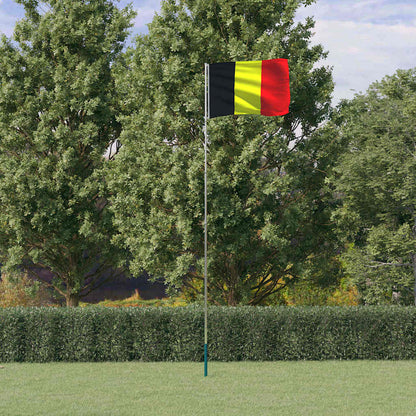 Flagge Belgiens mit Mast 5,5 m Aluminium