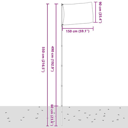 Flagge Deutschlands mit Mast 5,5 m Aluminium