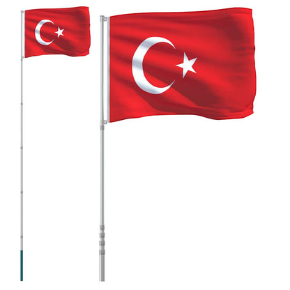 Flagge der Türkei mit Mast 5,5 m Aluminium