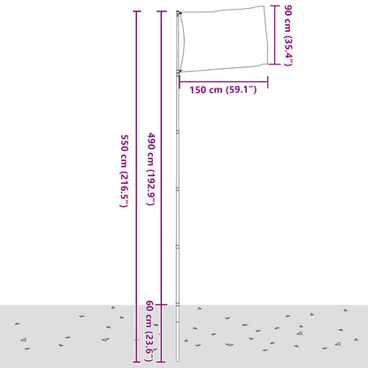 Flagge der Türkei mit Mast 5,5 m Aluminium