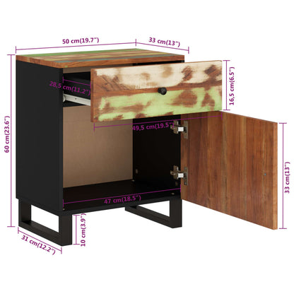 Nachttisch 50x33x60 cm Altholz Massiv & Holzwerkstoff