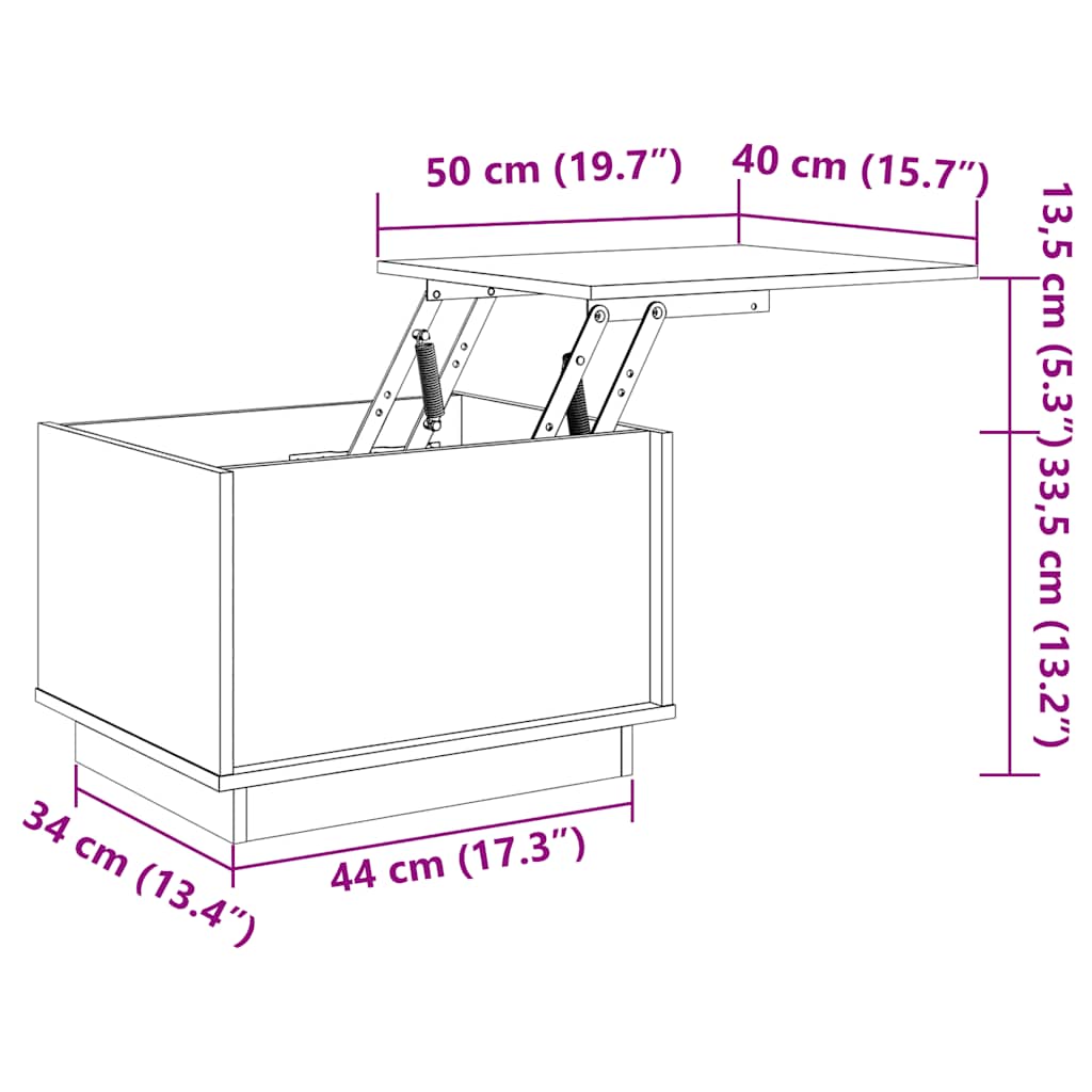 Couchtisch 40x50x35 cm Massivholz Kiefer