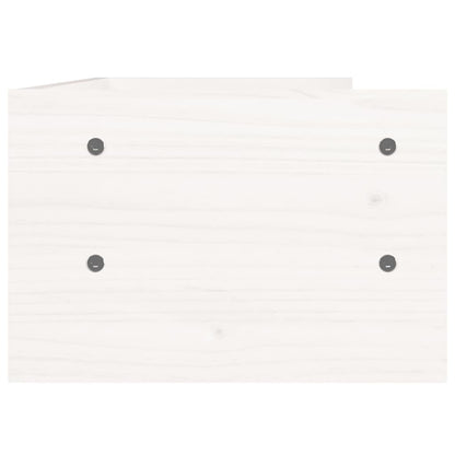 Monitorständer Weiß 50x24x16 cm Massivholz Kiefer