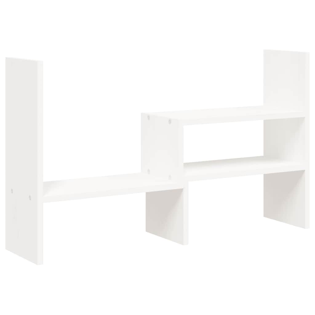 Monitorständer Weiß (39-72)x17x43 cm Massivholz Kiefer