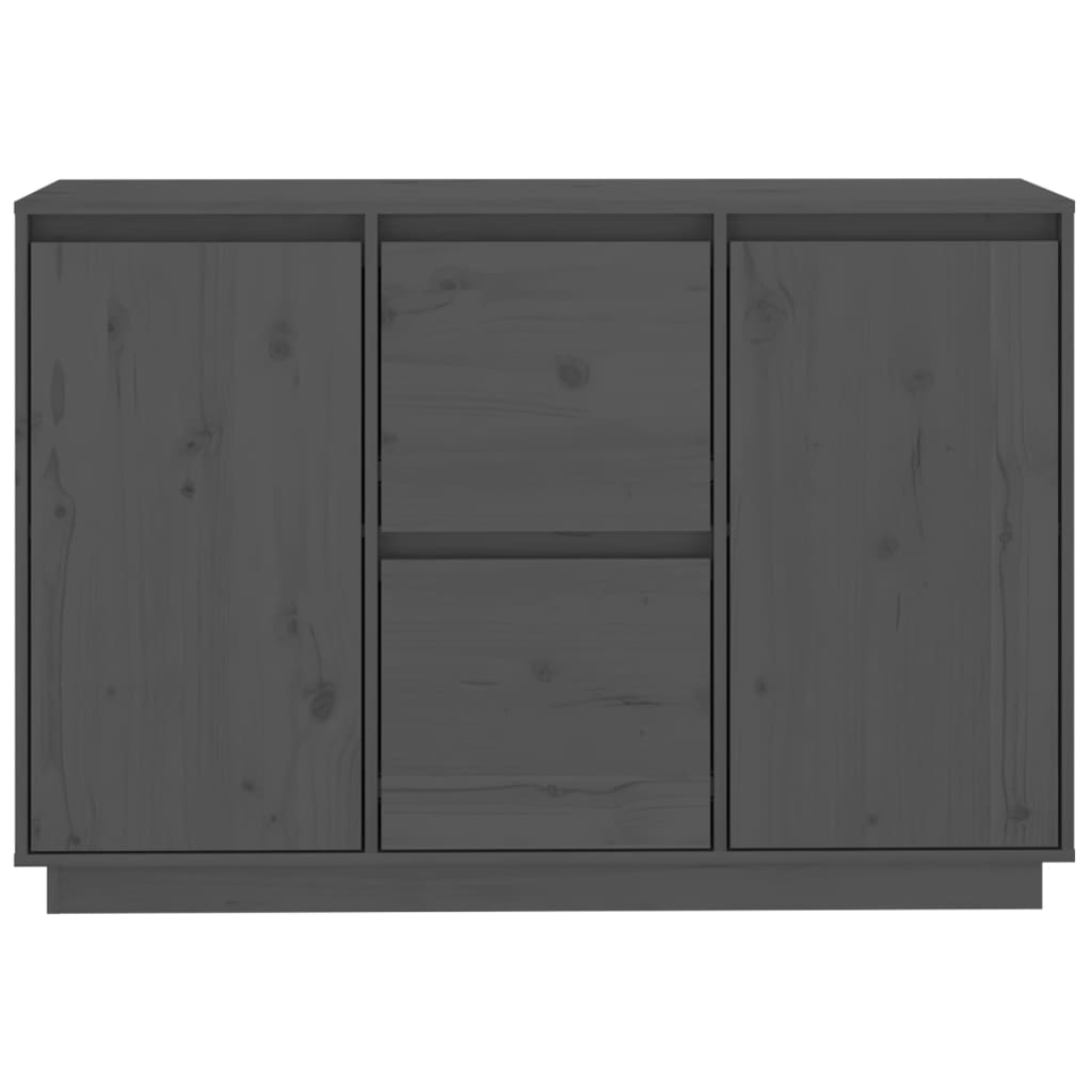 Sideboard Grau 111x34x75 cm Massivholz Kiefer