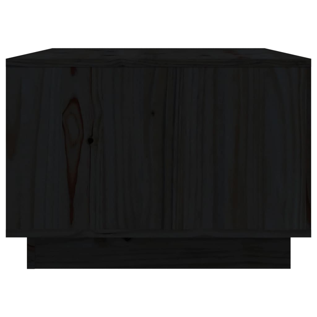 Couchtisch Schwarz 80x50x35 cm Massivholz Kiefer