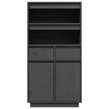 Highboard Grau 60x40x116,5 cm Massivholz Kiefer