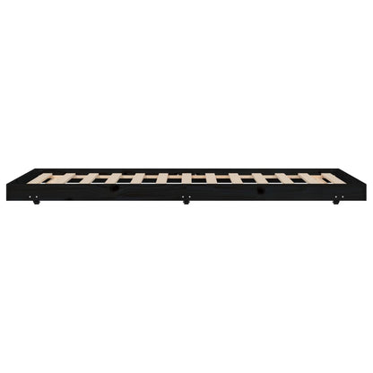 Massivholzbett Schwarz 75x190 cm Kiefer