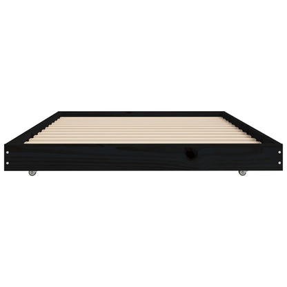 Massivholzbett Schwarz 75x190 cm Kiefer