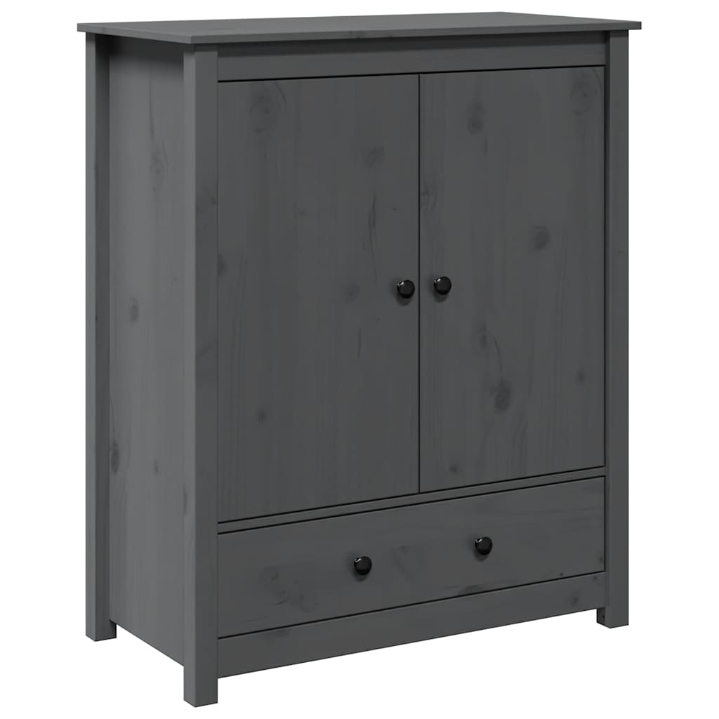 Highboard Grau 83x41,5x100 cm Massivholz Kiefer