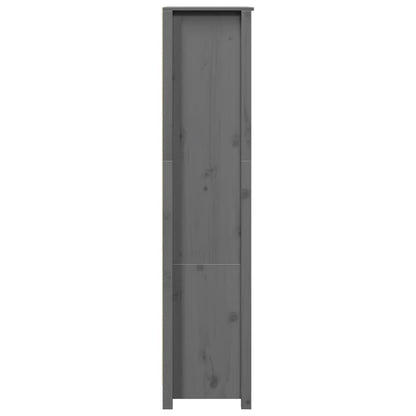 Highboard Grau 80x35x154 cm Massivholz Kiefer