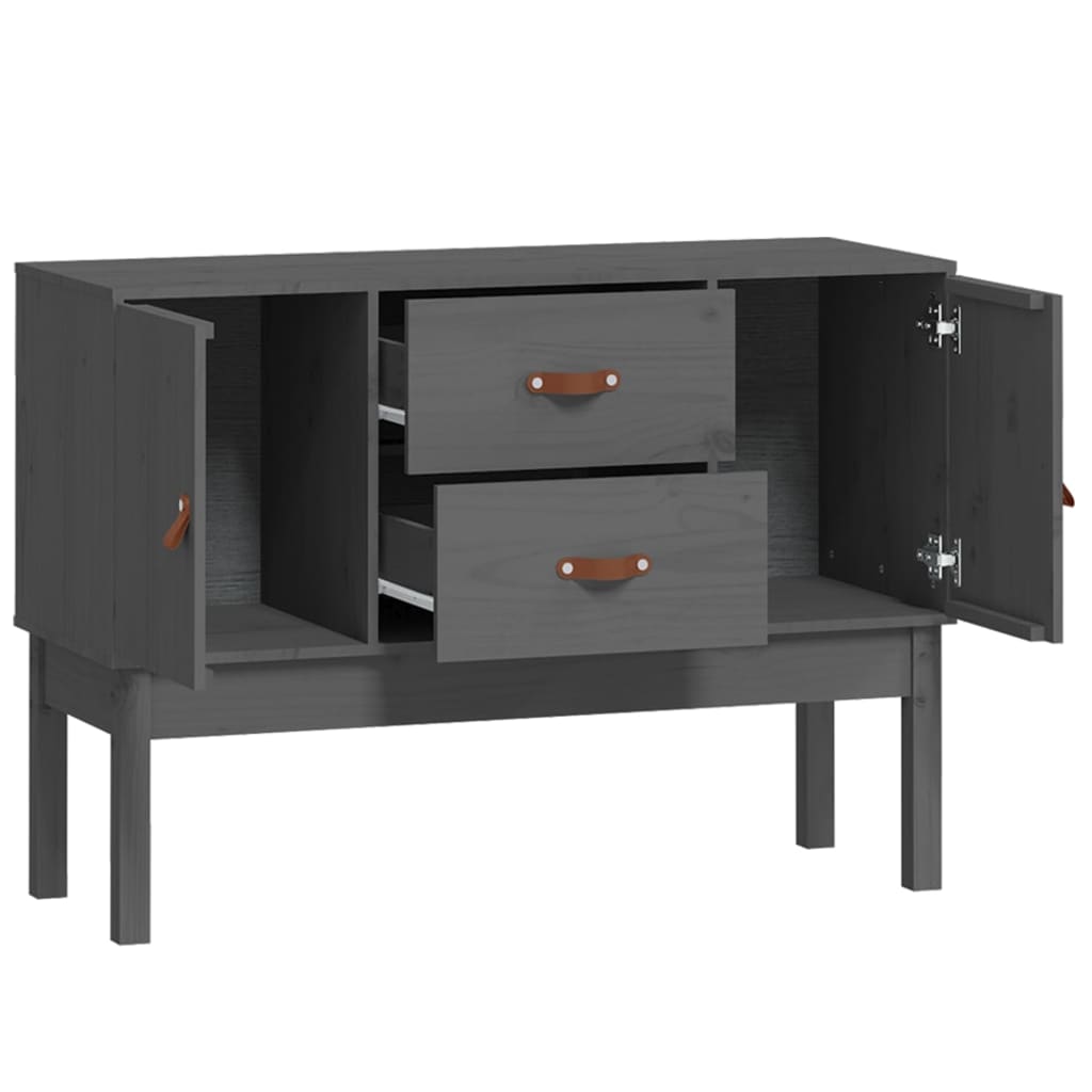 Sideboard Grau 110x40x78 cm Massivholz Kiefer