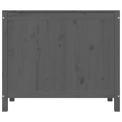 Wäschetruhe Grau 88,5x44x76 cm Massivholz Kiefer