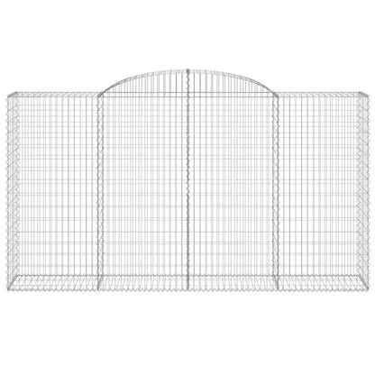 Gabione mit Hochbogen 300x50x160/180 cm Verzinktes Eisen