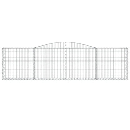 Gabione mit Hochbogen 400x30x100/120 cm Verzinktes Eisen