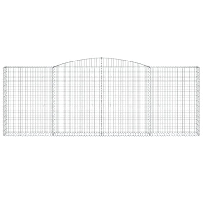 Gabione mit Hochbogen 400x30x140/160 cm Verzinktes Eisen