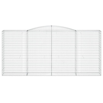Gabione mit Hochbogen 400x50x180/200 cm Verzinktes Eisen