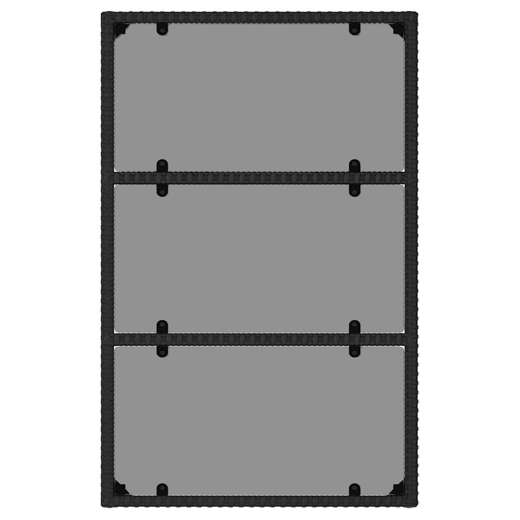 6-tlg. Garten-Lounge-Set mit Kissen Schwarz Poly Rattan