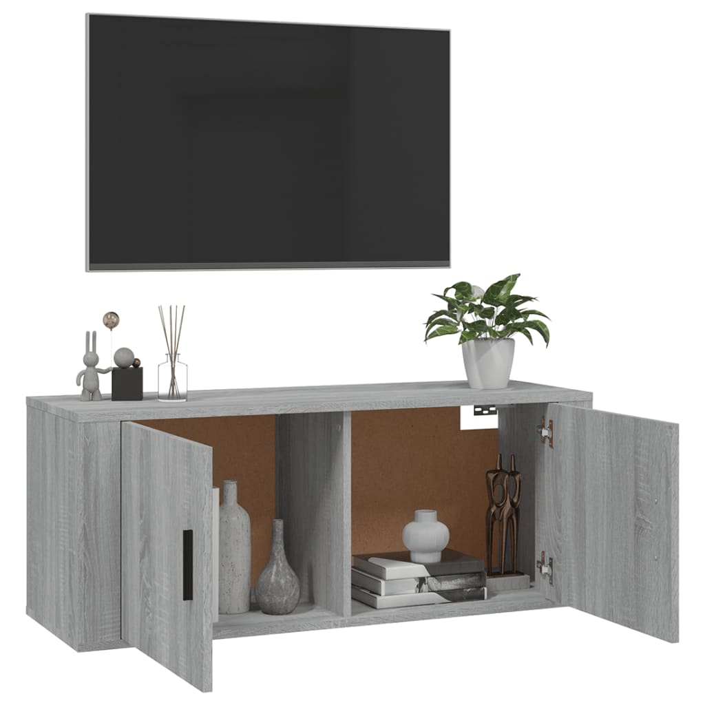 TV-Wandschrank Grau Sonoma 100x34,5x40 cm