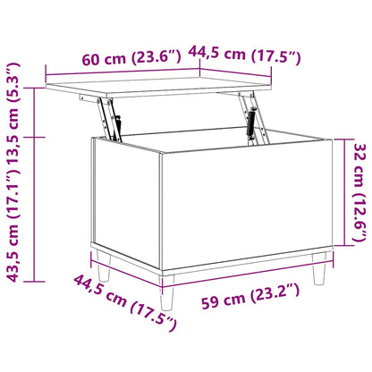 Couchtisch Grau Sonoma 60x44,5x45 cm Holzwerkstoff