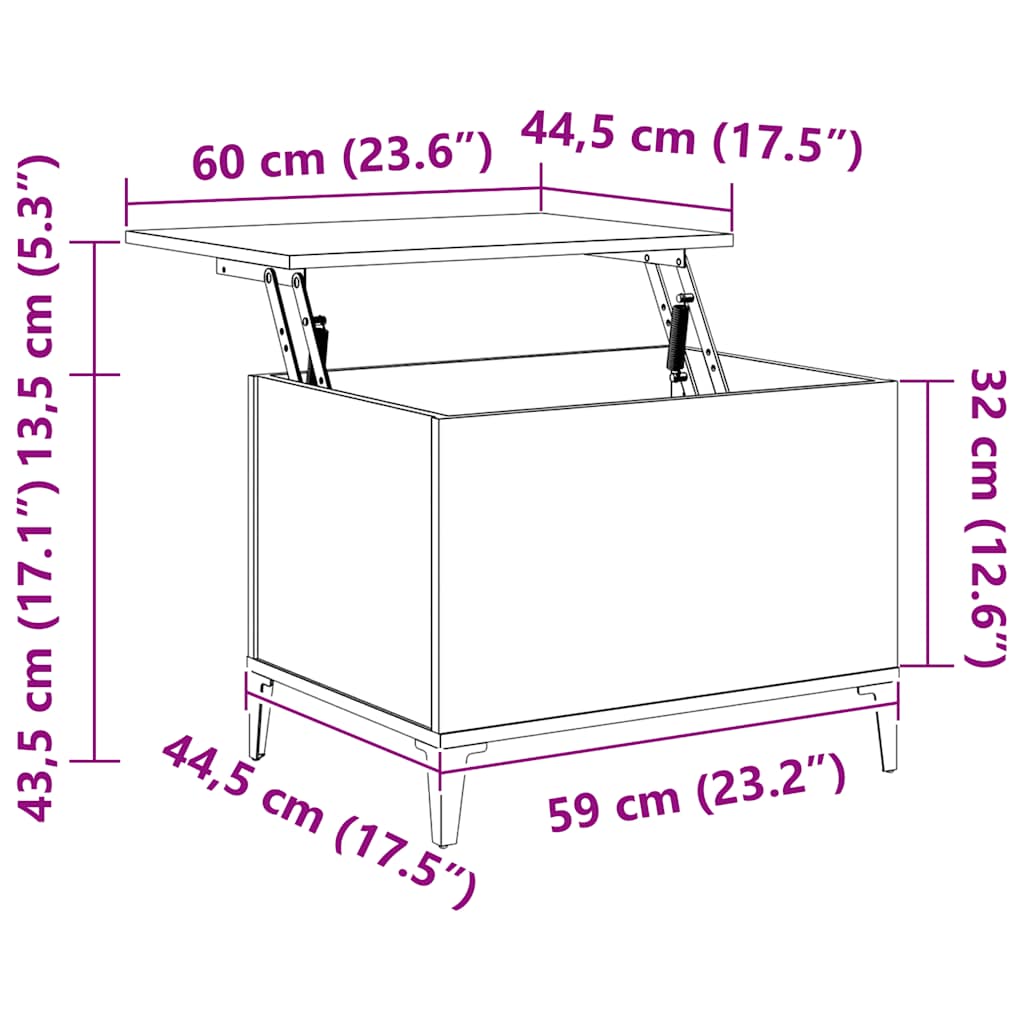 Couchtisch Sonoma-Eiche 60x44,5x45 cm Holzwerkstoff