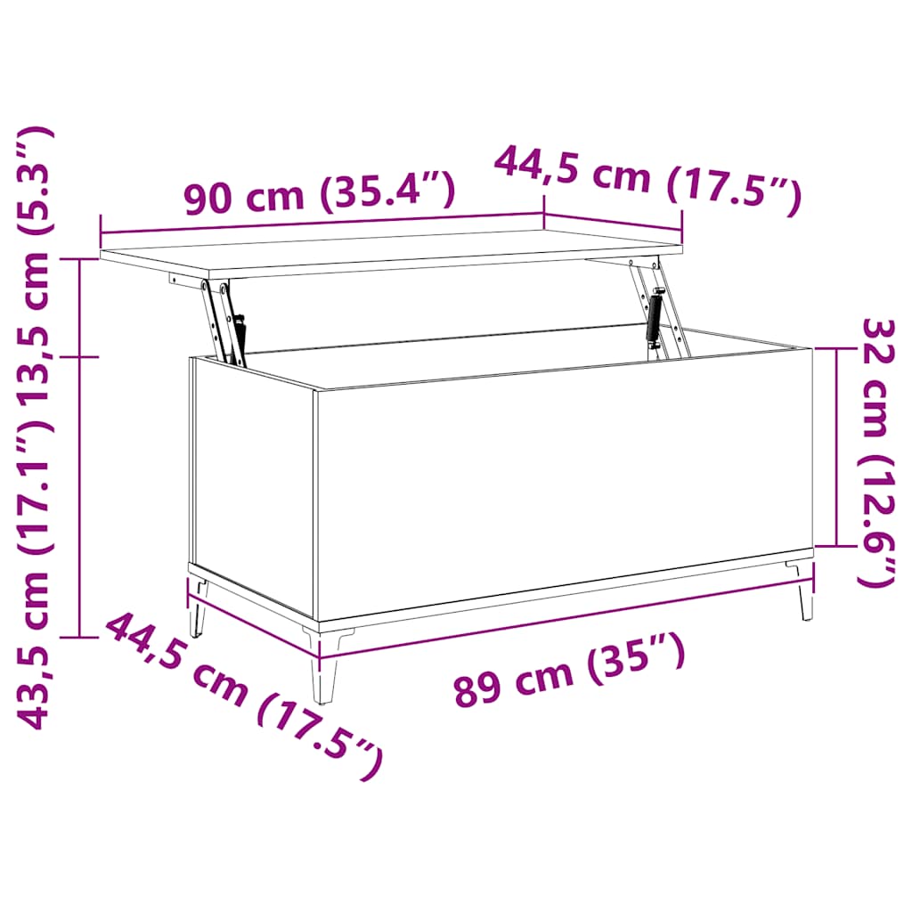 Couchtisch Weiß 90x44,5x45 cm Holzwerkstoff