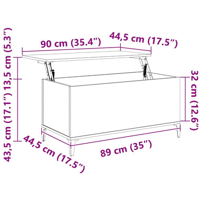 Couchtisch Schwarz 90x44,5x45 cm Holzwerkstoff