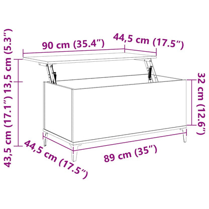 Couchtisch Braun Eichen-Optik 90x44,5x45 cm Holzwerkstoff