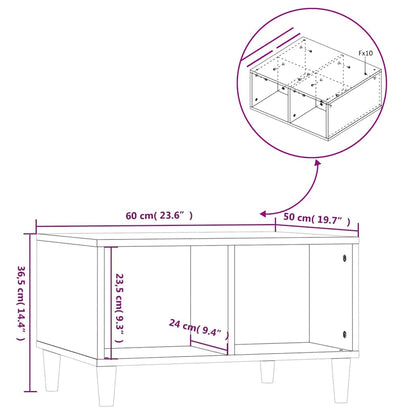 Couchtisch Hochglanz-Weiß 60x50x36,5 cm Holzwerkstoff