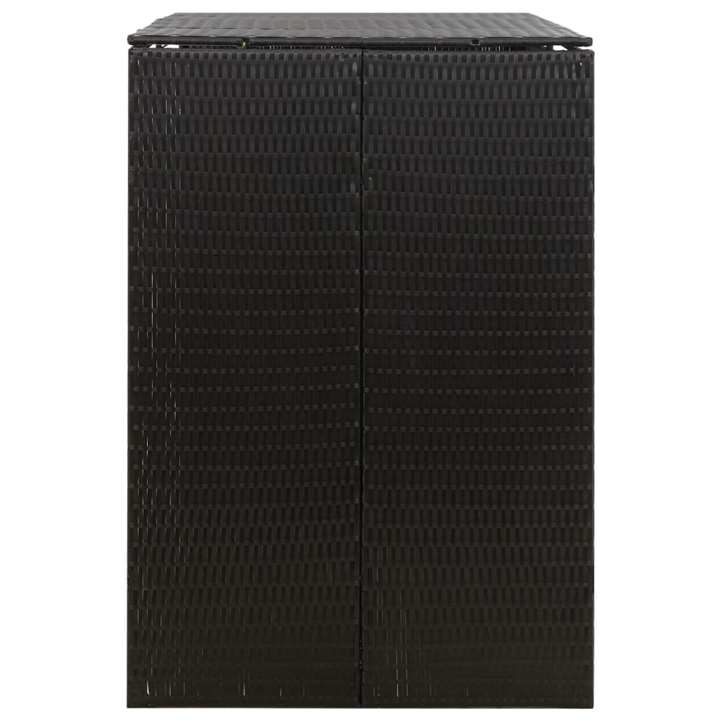 Mülltonnenbox für 2 Tonnen Schwarz 140x80x117 cm Poly Rattan