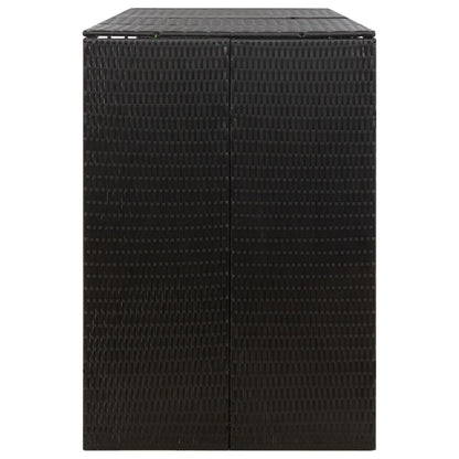 Mülltonnenbox für 3 Tonnen Schwarz 207x80x117 cm Poly Rattan