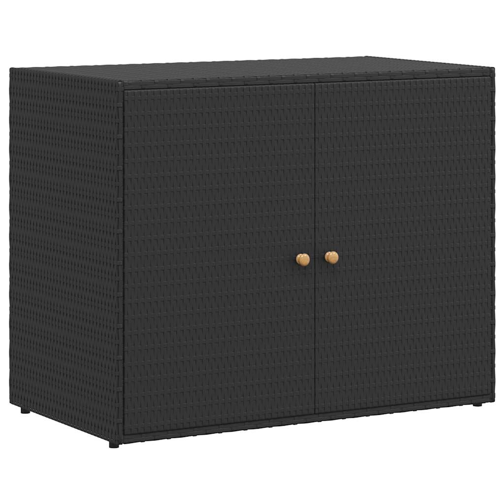 Gartenschrank Schwarz 100 x 55,5 x 80 cm Poly Rattan