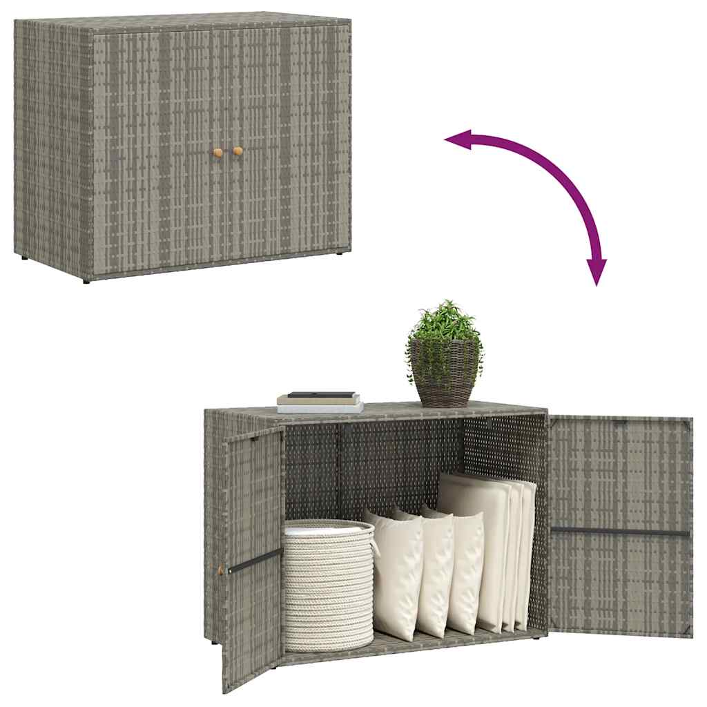 Gartenschrank Grau 100x55,5x80 cm Poly Rattan